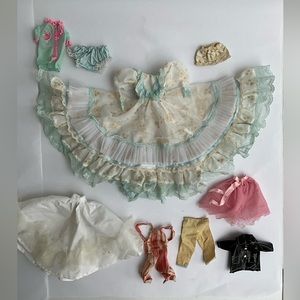 Vintage LOT Barbie Doll Clothes Metal Snaps 60s 70s 80s Ball Gown Dress
